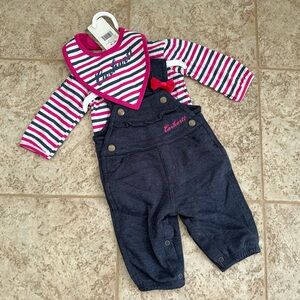 Carhartt Baby girl Bib Shirt Overalls Set 6 months